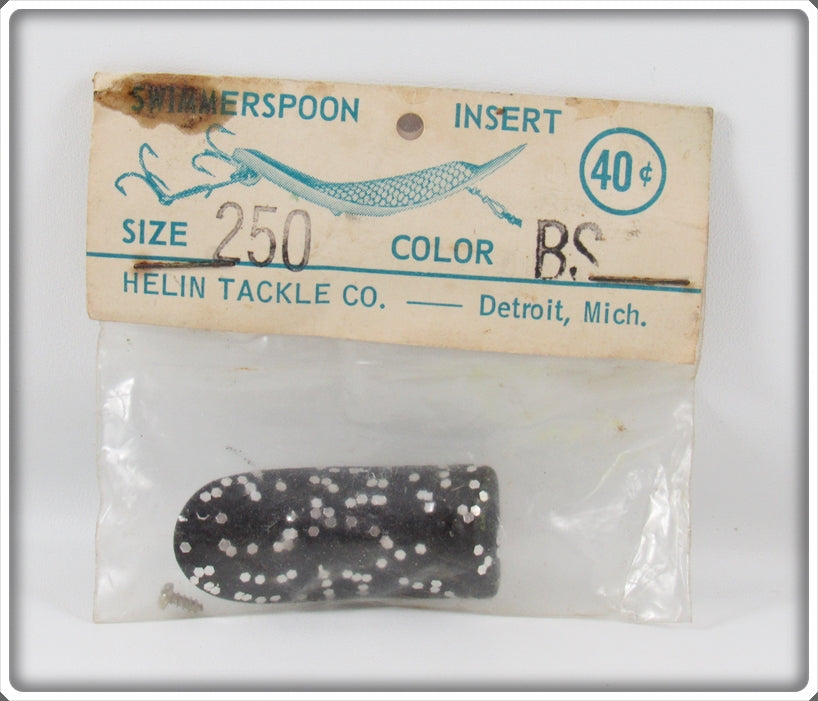 Helin Black Silver Specks Swimmerspoon Insert In Package