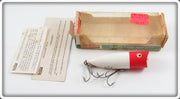 Vintage Heddon Red Head Chugger Spook Lure In Box