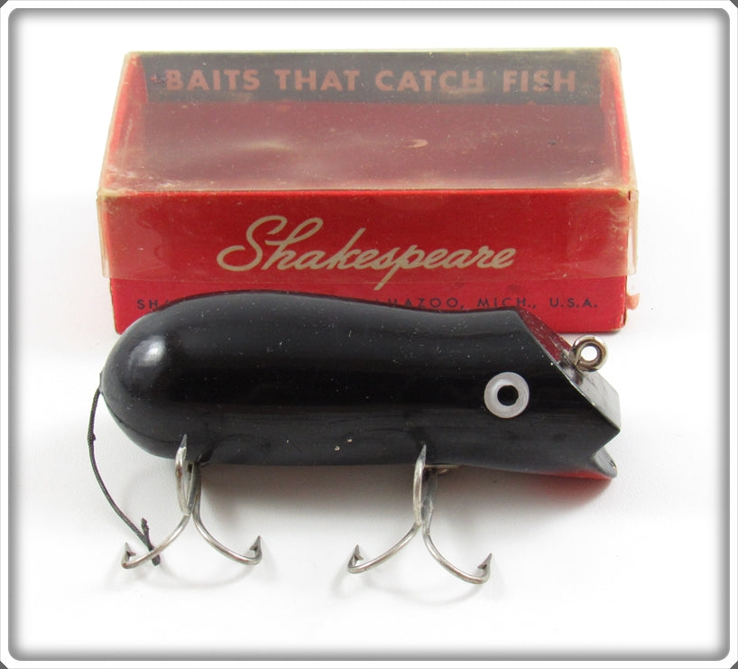 Vintage Shakespeare Black Swimming Mouse Lure With Box 