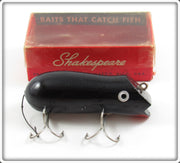 Vintage Shakespeare Black Swimming Mouse Lure With Box 