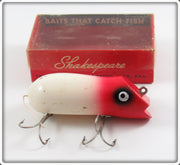 Vintage Shakespeare White & Red Swimming Mouse Lure With Box