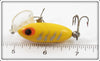 Arbogast Yellow Shore Clear Plastic Lip 1/4 Oz Jitterbug
