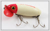 Arbogast Red Head White Plastic Lip 5/8 Oz Jitterbug