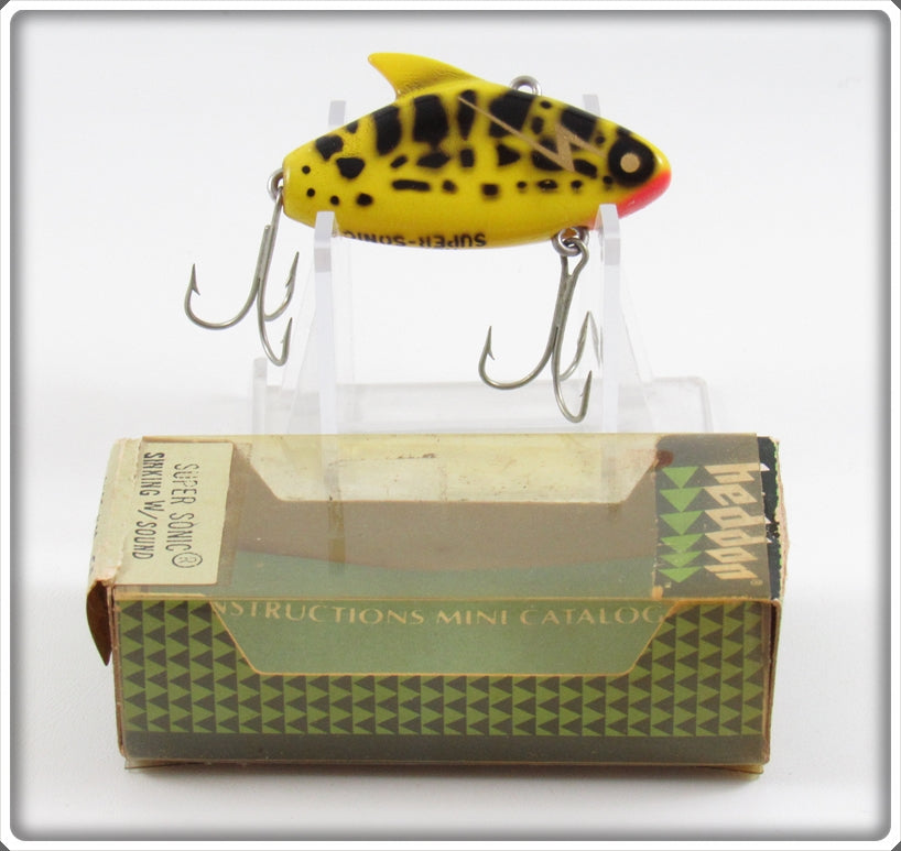 Vintage Heddon Yellow Coachdog Super Sonic Lure In Box