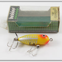 Vintage Heddon Yellow Shore Tiny Torpedo Lure In Box 