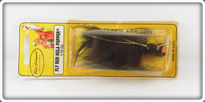 Vintage Fred Arbogast Black Fly Rod Hula Popper Lure On Card