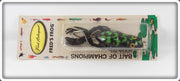 Vintage Fred Arbogast Green Fred's Frog Lure On Card