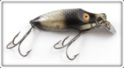 Vintage Heddon Fish Flash Silver & Black River Runt Lure