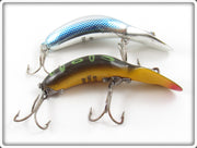 Vintage Heddon Blue Chrome & Bullfrog Tadpolly Spook Lure Pair