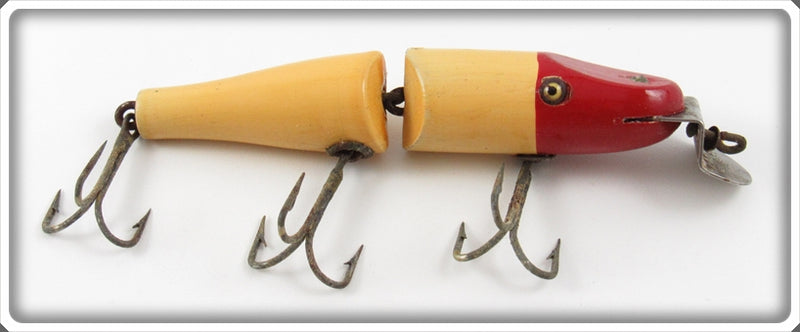 Vintage Creek Chub Red Head White Jointed Pikie Lure For