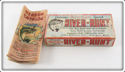 Vintage Heddon Red & White Shore Minnow River Runt Empty Lure Box