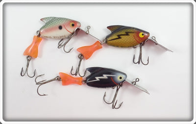 Heddon Firetail Sonic Lot Of Three: Black, Shad, & Perch