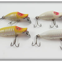 Heddon Tiny Runt Lot Of Four: Yellow Shore & White Shore