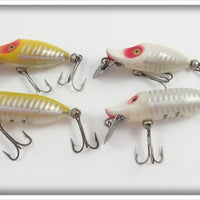 Heddon Tiny Runt Lot Of Four: Yellow Shore & White Shore