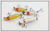 Heddon Tiny Runt Lot Of Four: Yellow Shore & White Shore