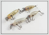 Heddon Tiny Runt Lot Of Four: Yellow Shore & White Shore