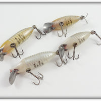 Heddon Tiny Runt Lot Of Four: Yellow Shore & White Shore