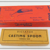 Vintage Doctor Spoon & Dictator Casting Spoon Empty Box Pair 