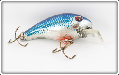 Vintage Blue Scale Chrome Mann's Crankbait Lure