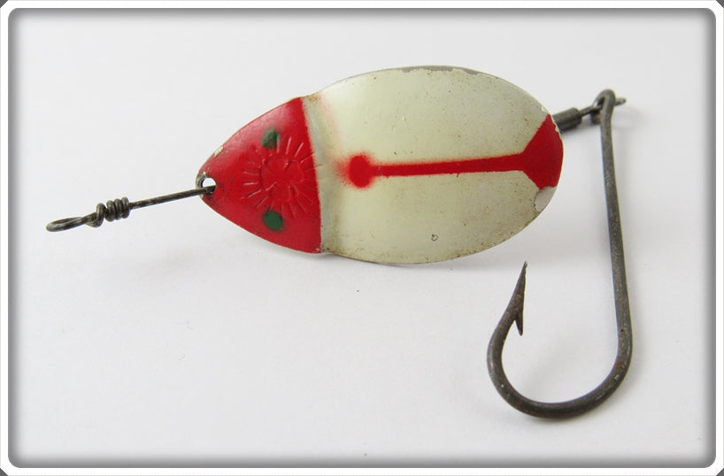 Vintage Unknown Red & White June Bug Spinner Lure