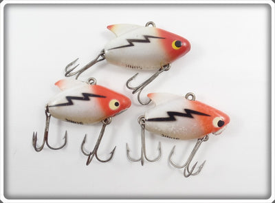 Heddon Red & White Sonic Lot Of Three