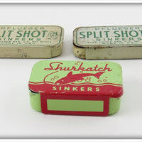 Pflueger & Shurkatch Split Shot Tin Lot Of Three