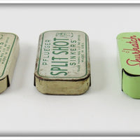 Pflueger & Shurkatch Split Shot Tin Lot Of Three