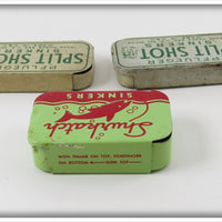 Pflueger & Shurkatch Split Shot Tin Lot Of Three