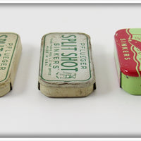 Pflueger & Shurkatch Split Shot Tin Lot Of Three
