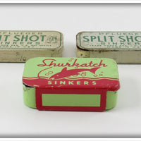 Pflueger & Shurkatch Split Shot Tin Lot Of Three
