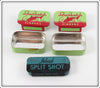 Ideal & Shurkatch Split Shot Tin Lot Of Three