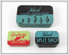 Vintage Shurkatch & Ideal Split Shot Tin Lot Of Three