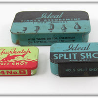 Shurkatch & Ideal Split Shot Tin Lot Of Three