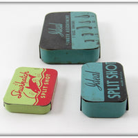 Shurkatch & Ideal Split Shot Tin Lot Of Three
