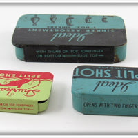 Shurkatch & Ideal Split Shot Tin Lot Of Three