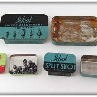 Shurkatch & Ideal Split Shot Tin Lot Of Three