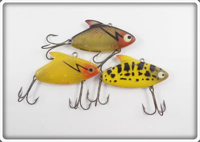 Heddon Super Sonic Lot Of Three: Perch, Yellow Scale, & Yellow Coachdog
