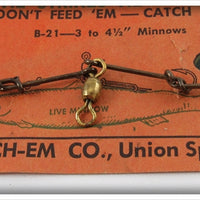 U-Ketch-Em Live Frog & Live Minnow Hook Pair On Cards