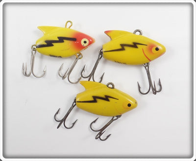 Heddon Yellow Sonic Lot Of Three