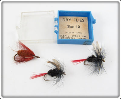 Vintage Glen L Evans Inc Dry Flies In Case 