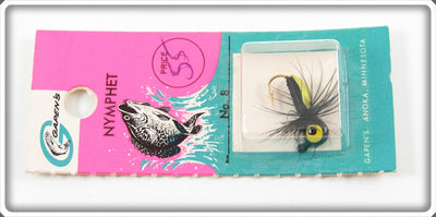 Vintage Gapen's Black Nympet Fly Lure On Card