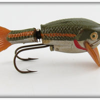 Vintage Plucky Green & White Fish Lure