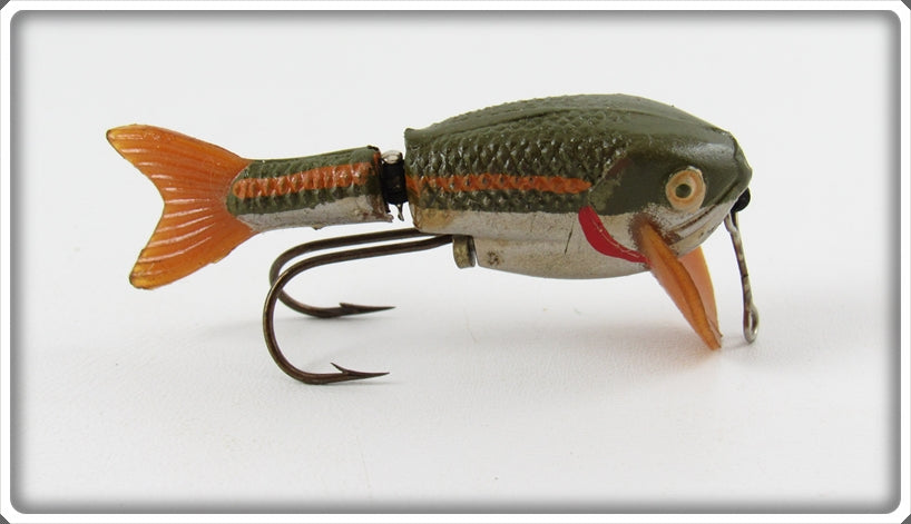 Vintage Plucky Green & White Fish Lure