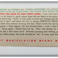 Heddon Pocket Catalog & Crazy Crawler Box Insert