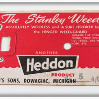 Vintage Heddon The Stanley Weedless Hook Empty Card
