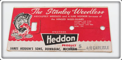 Vintage Heddon The Stanley Weedless Hook Empty Card