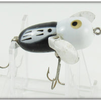 Vintage Heddon Black White Head Tiny Crazy Crawler Lure