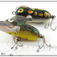 Heddon Black Frog & Bullfrog Tiny Crazy Crawler Pair