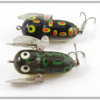 Heddon Black Frog & Bullfrog Tiny Crazy Crawler Pair