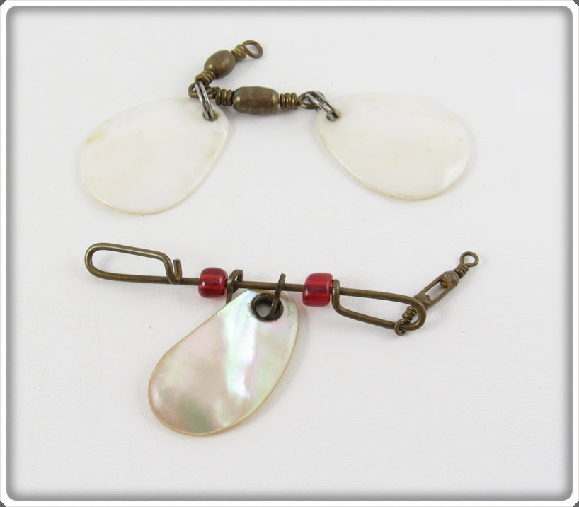 Vintage Mother Of Pearl Or Shell Spinner Pair For Sale | Lure Lagoon